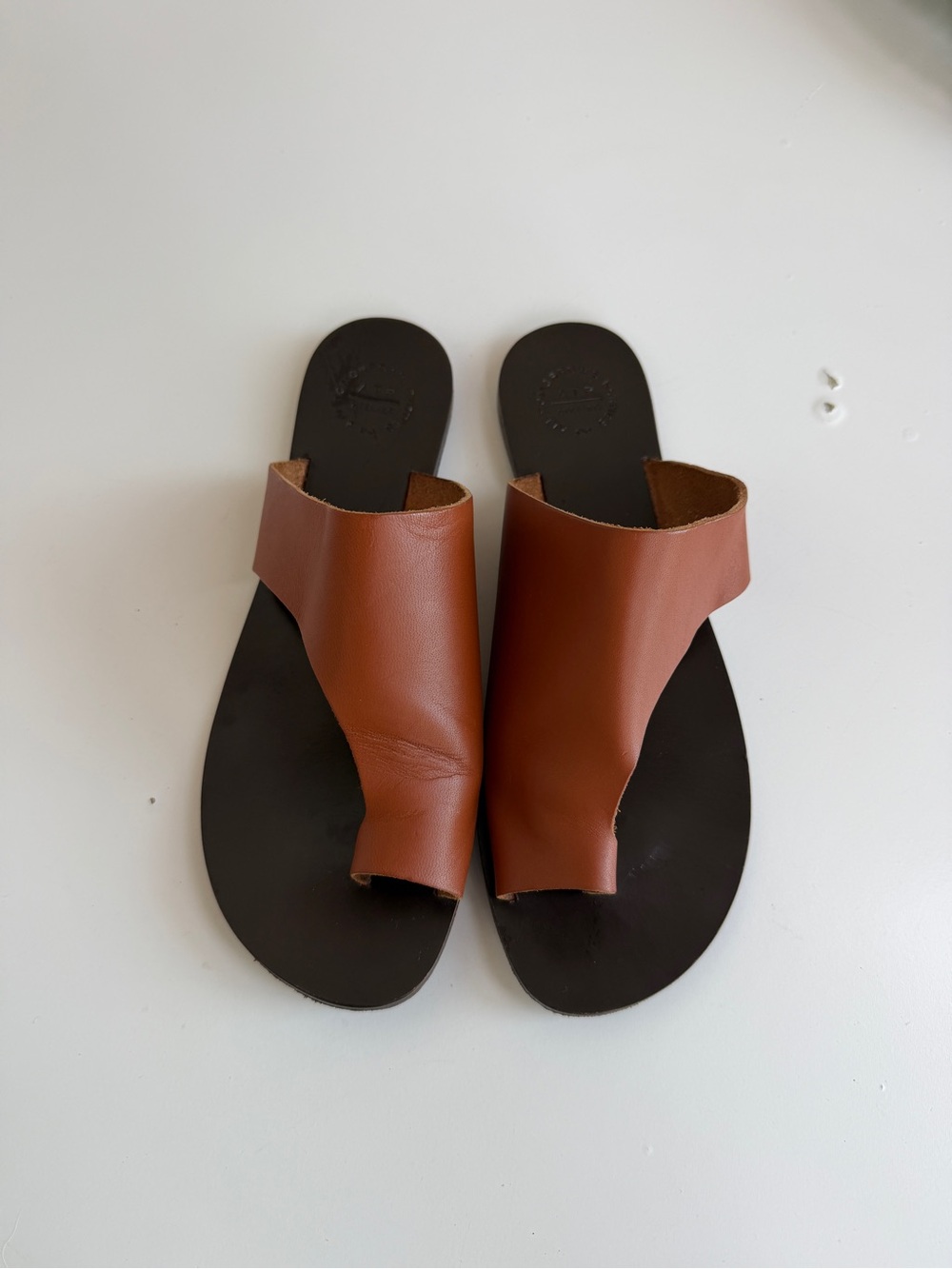 ATP Atelier Rosa Caramel/Brandy Leather Cutout Sandals, Size 38